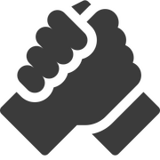 Hand in hand illustration icon.